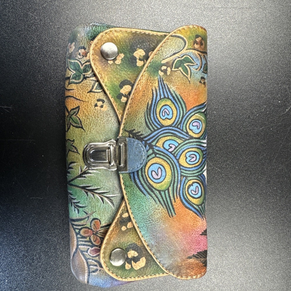 Hand-Painted Leather Wallet, Biacci